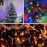 Vista 42 de Paquete de 2 guirnaldas de luces LED, funcionan con pilas, 5 m, 50 luces intermitentes, temporizador, impermeables, para habitaciones, bodas