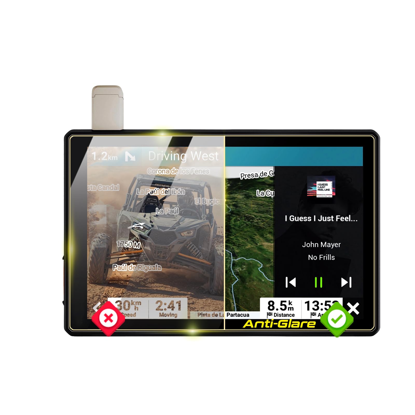 Garmin Tread Overland XL Arazi Tipi Uydu Navigasyonu 10" Ekranı için IPG Anti-Glare Parlama Önleyici Mat Ekran Koruyucu