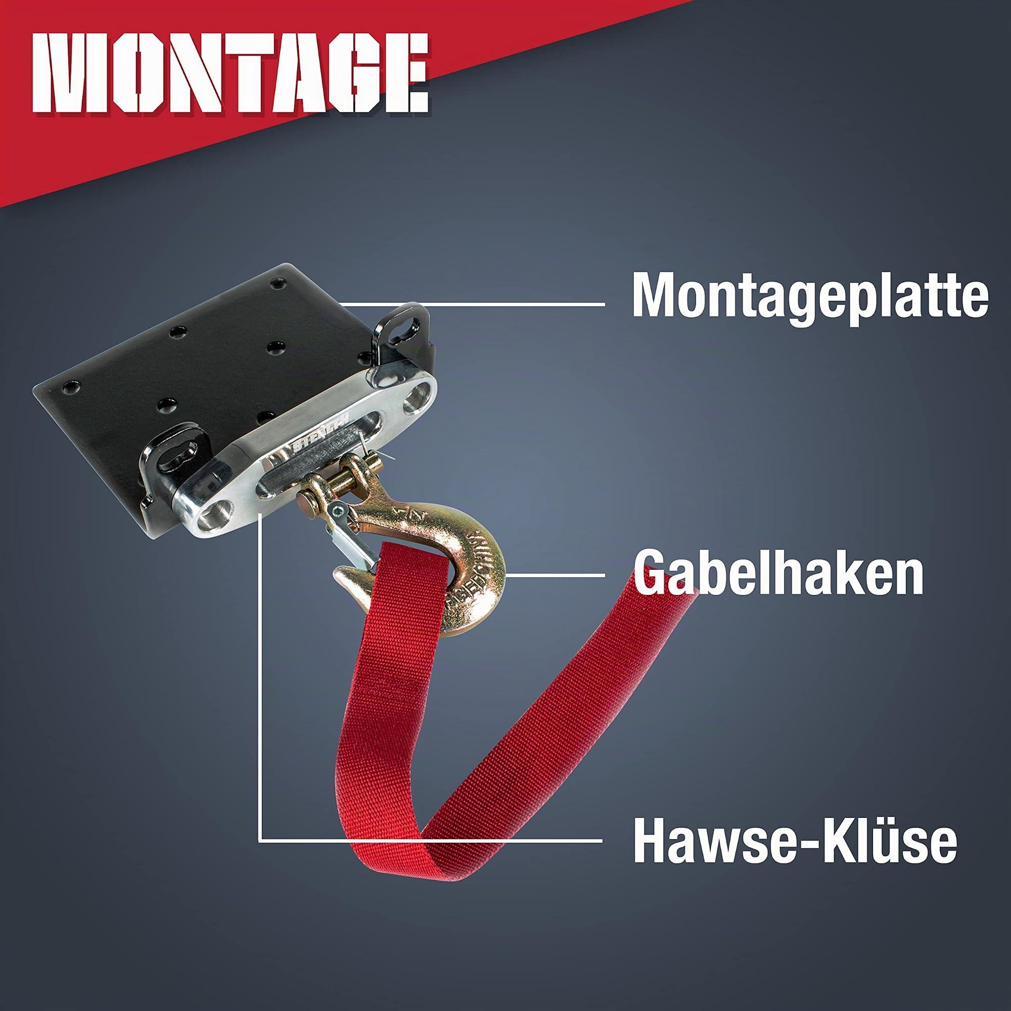 Stealth 3500lb 12v Kabellose Budget-Bergeseilwinde - Kraftvoller Wickelmotor - Vollstahl-Getriebe - Schwere Solenoid, Montageplatte, Drahtlose Fernbedienungen - Benutzerfreundlich - Synthetikseil