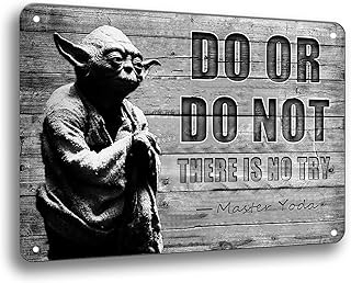 Vintage Tin Movie Signs Do Or Do Not There Is No Try Metal Signs Inspirational Quotes Funny Office Motivational Wall Art Decor For Gym Posters Fight Club Poster Inspirational Sayings Door Sign Star Master Cubicle Decorations For Home Room Signs 8x12 Inch