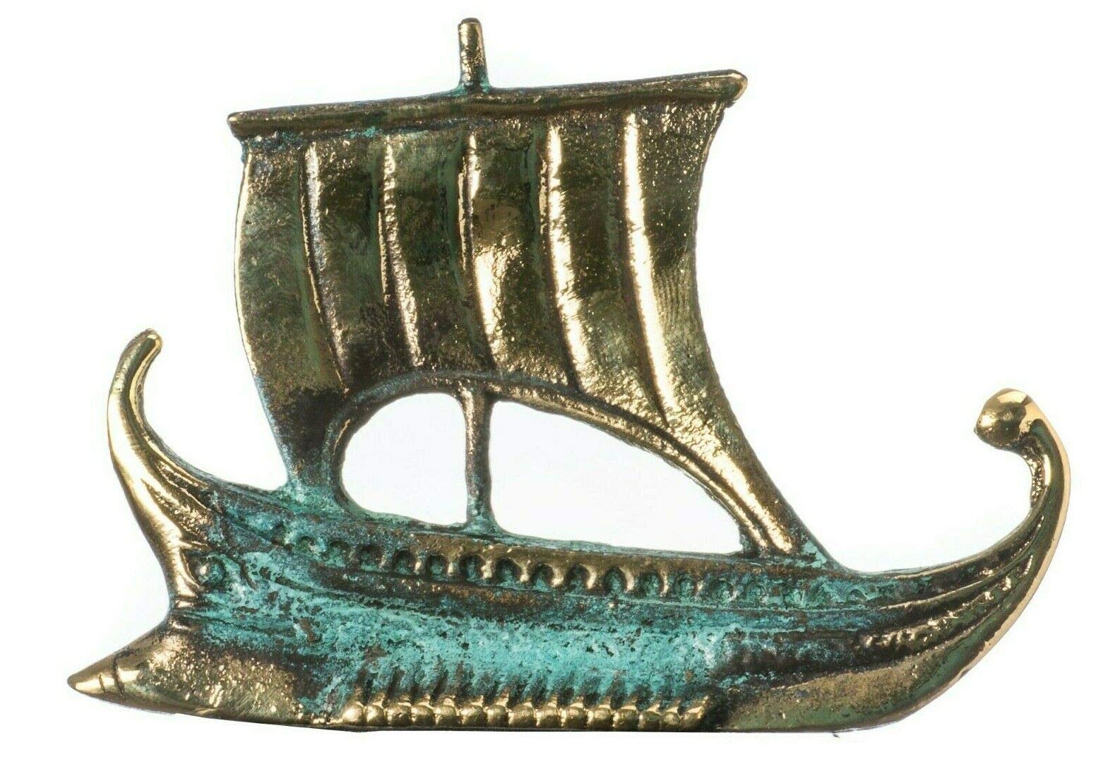 BeautifulGreekStatues Statut Argo od Jason & Argonauten Solide Statuetka Brąz Zielony Złoty Figurka 8,5 cm