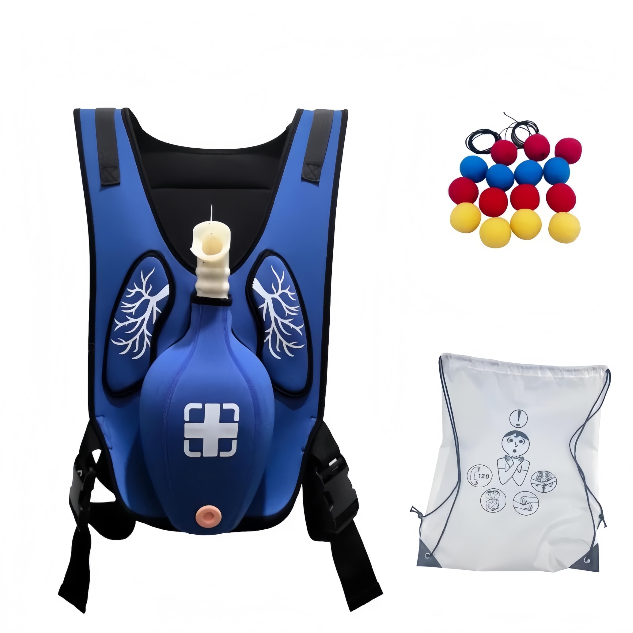 Chaleco de entrenamiento antiasfixia Heimlich, modelo de entrenamiento de práctica de simulación de obstrucción de las vías respiratorias con diseño ajustable en la espalda para enfermeras y