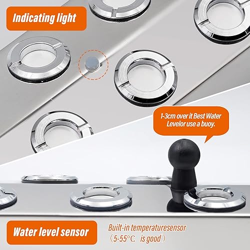 Miniatura 7 de Mist Maker - Nebulizador ultrasónico de 10 cabezales, nebulizadores con estanque flotante, nebulizador, decoración de terrario, acuario, hongos,