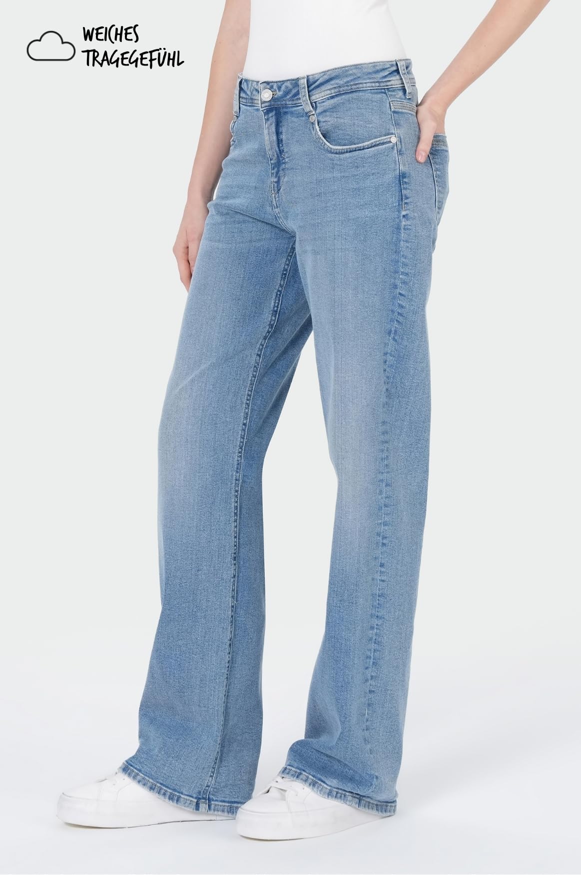 Miracle of Denim M.O.D Nicola Wide Leg Hose – Weitausgestellte Damen Jeans, Stretch Denim, Flared Jeans