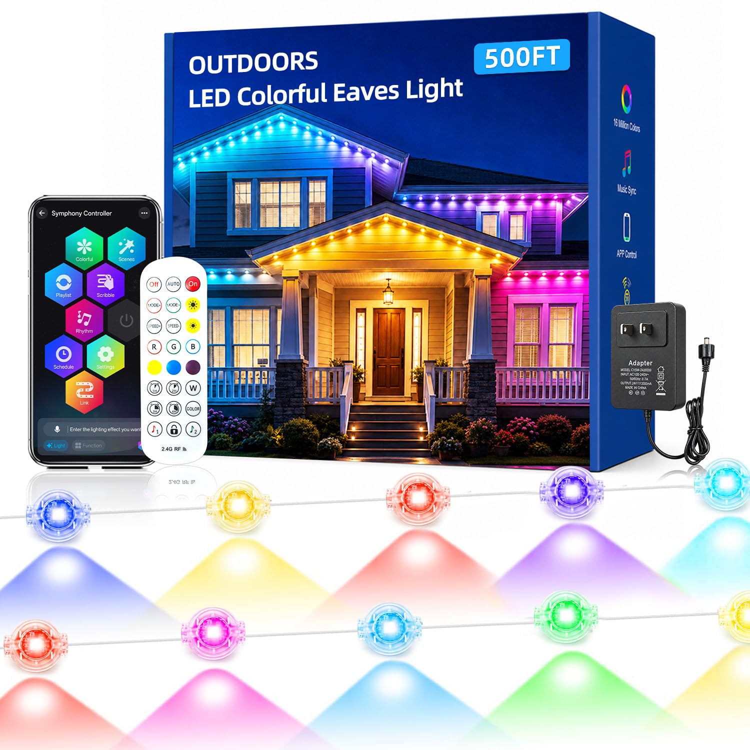 Photo 1 of segrass 500FT Smart Permanent Outdoor LED String Lights
