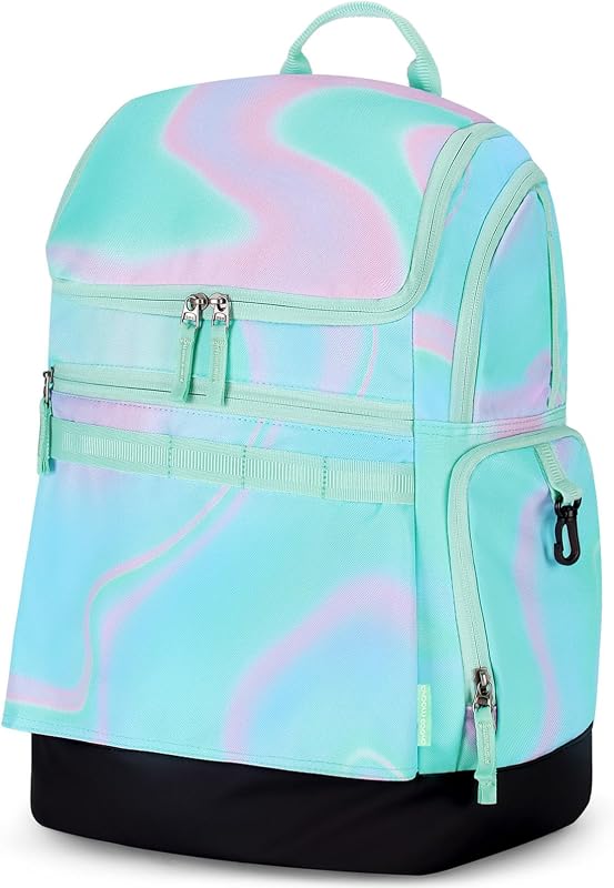 Swim Bag for Kids Swim Bag for Swimmers, 35L Waterproof Girls Swims Backpack with Wet Dry Compartments, Organized Pool & Beach Bags, Fluids Teal