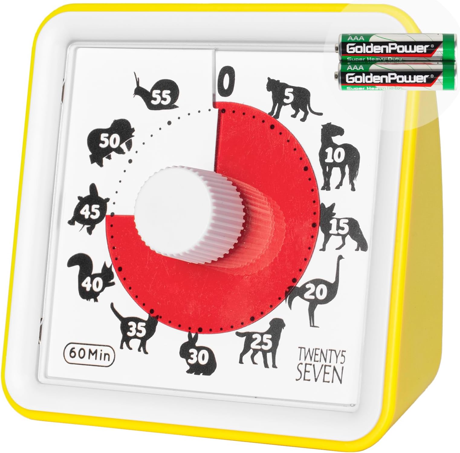 Countdown Timer 3 inch; 60 Minute 1 Hour Visual Timer - Classroom Teaching Tool Office Meeting, Countdown Clock for Kids Exam Time Management - Yellow