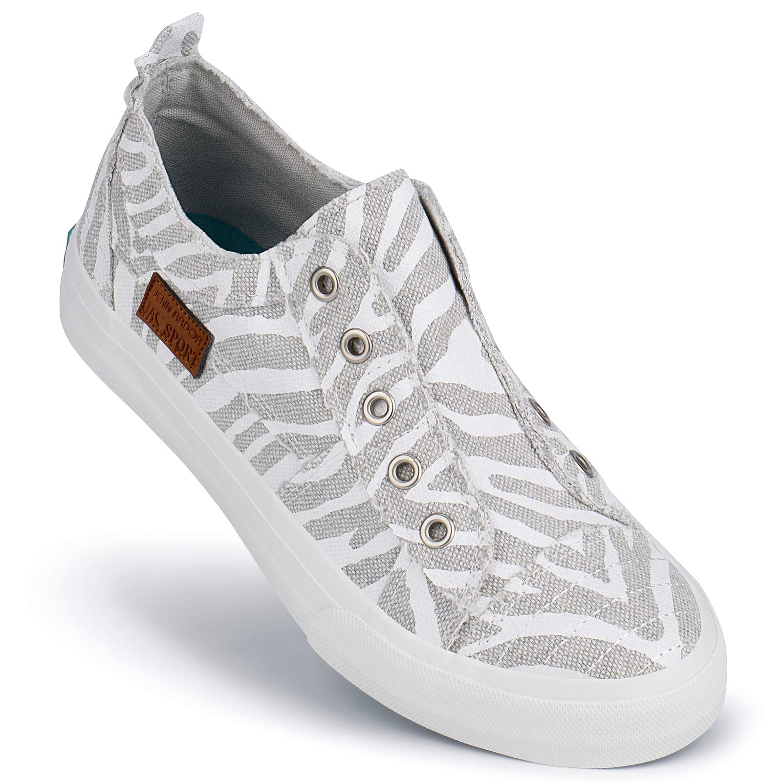 JENN ARDORWomens Slip On Fashion Sneakers No Laces Comfortable Casual Low Canvas Sneakers Flats Walking Shoes