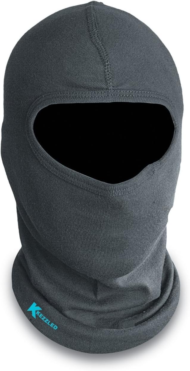 KEZZLED Fleece Deluxe Balaclava Face & Neck Warmer for Motor Bikers/Outdoor Sports/Neck Gaiter (Black)