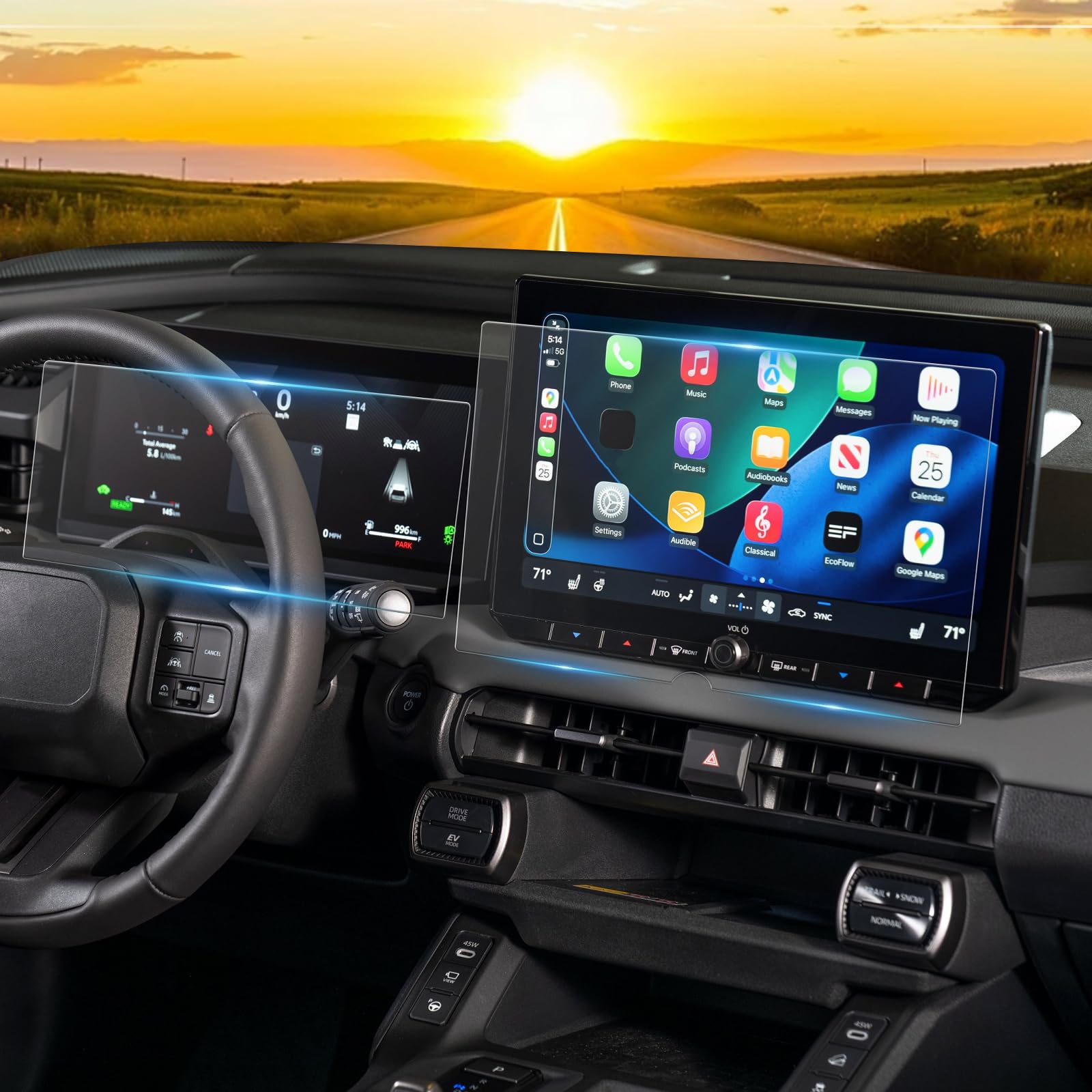 YEE PIN [2 sztuki] Zestaw folii z matowego szkła hartowanego do Toyoty RAV4