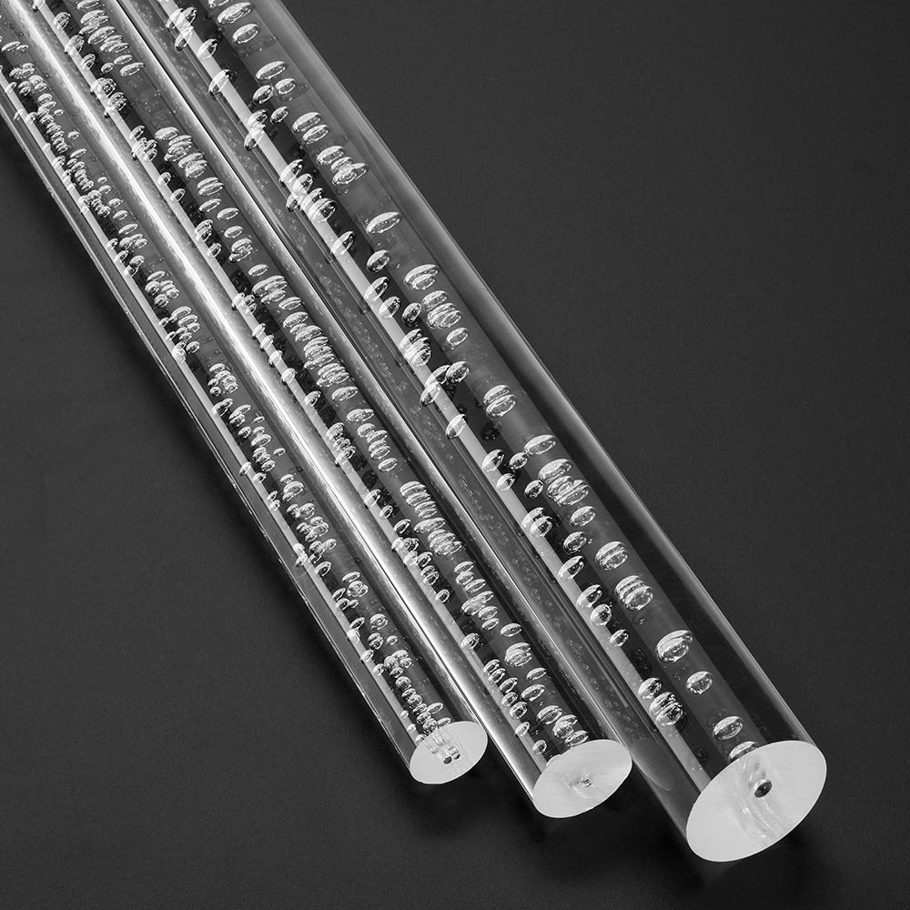 Zeigis - Rundstab Ø 30mm transparentes Acrylglas mit Luftblasen, 1000mm | Für Displays / Modellbau,sägbar, bohrbar, fräsbar, polierbar und verklebbar, UV-stabil, Acrylglas XT, Beleuchtung