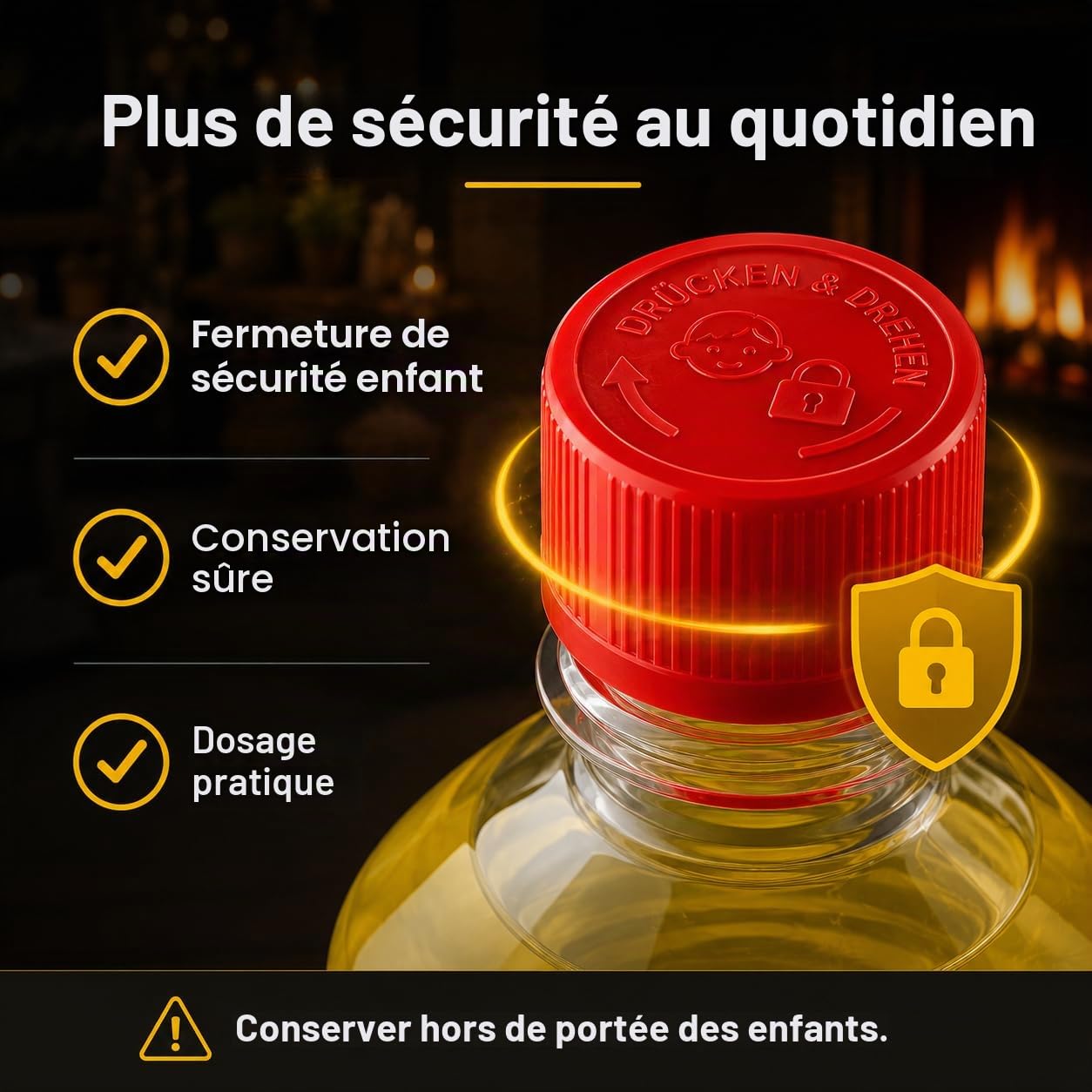 Lot de 12 bouteilles de 1 L de gel combustible inodore pour barbecue, cheminée, pots à feu et fondue – Allume-feu propre et sécurisé – Réf. 310