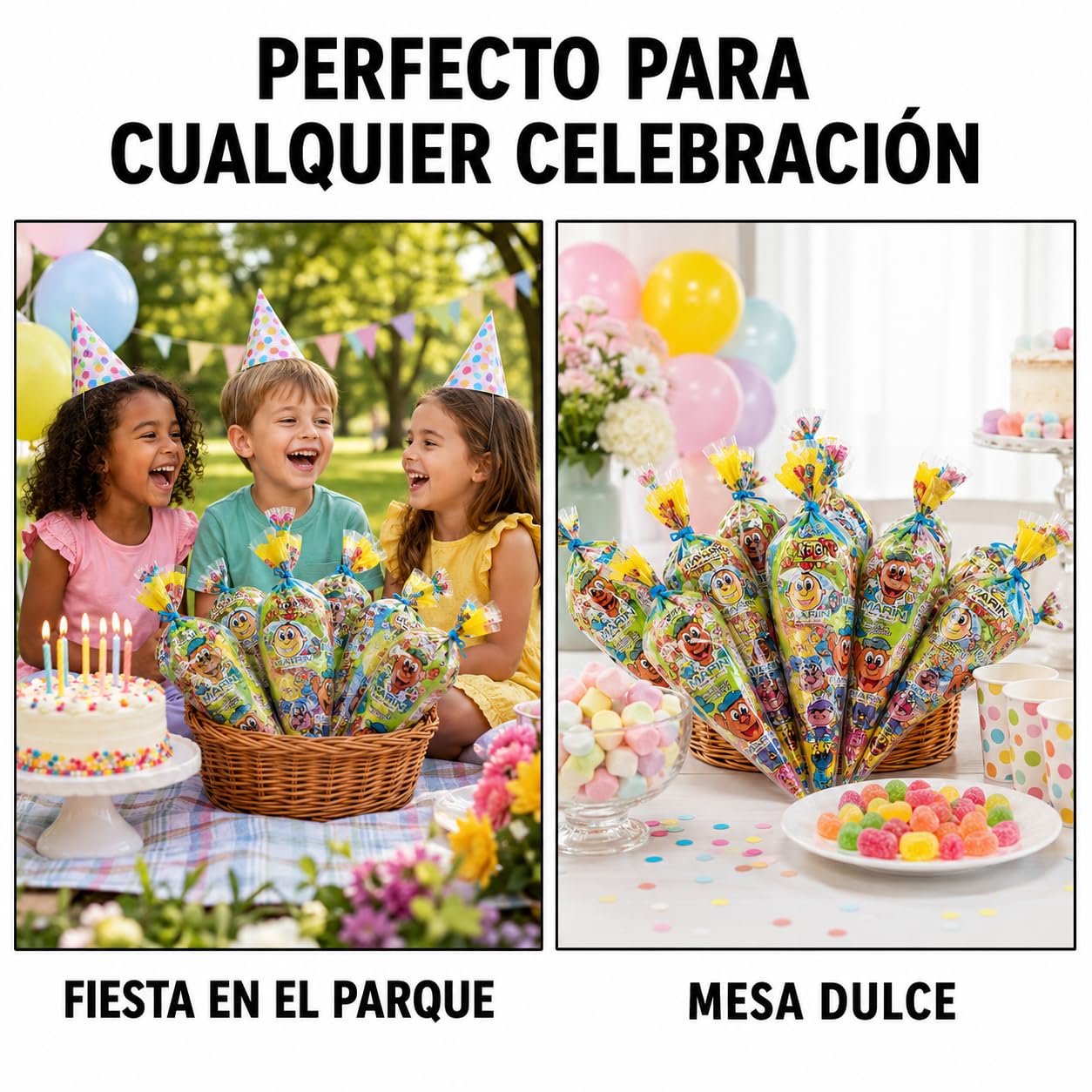 Bolsas Chuches Cumpleaños Gominolas Infantiles Surtidas Sin Gluten Fiesta Niños Regalo Piñata
