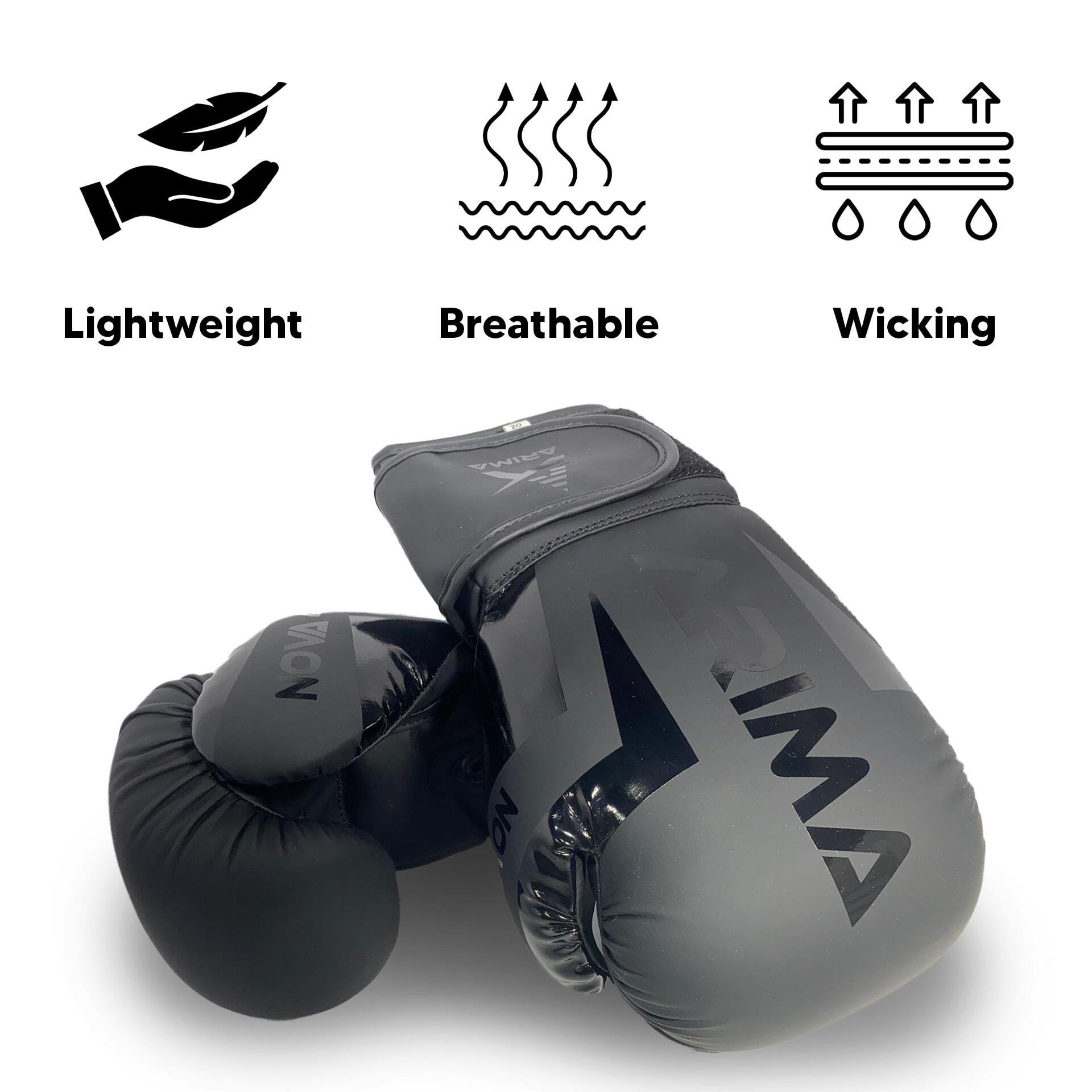 Arima Guantoni da boxe, in pelle PU di alta qualità, pesanti, ideali per boxe, kickboxing, muay thai e allenamento fitness