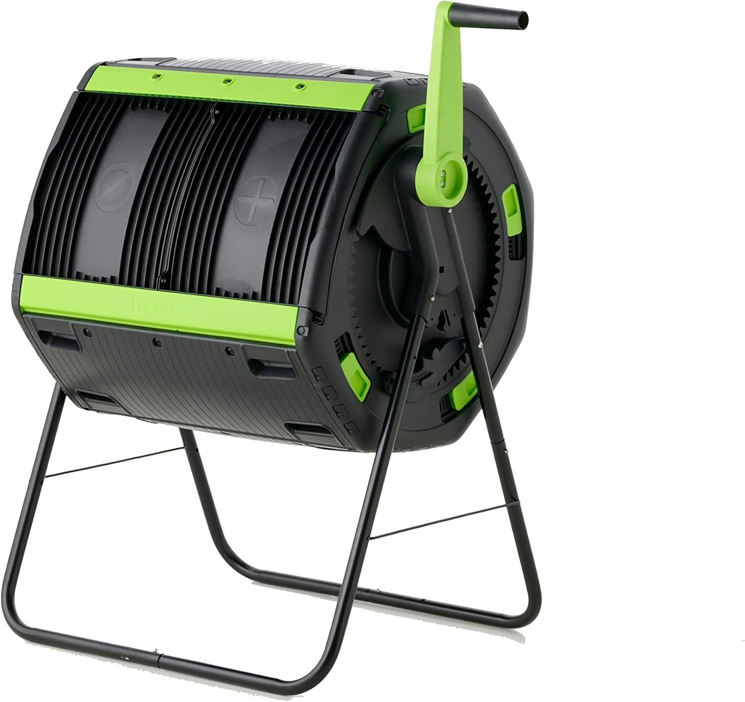 48 Gallon Geared Two Compartment Compost Tumbler Black