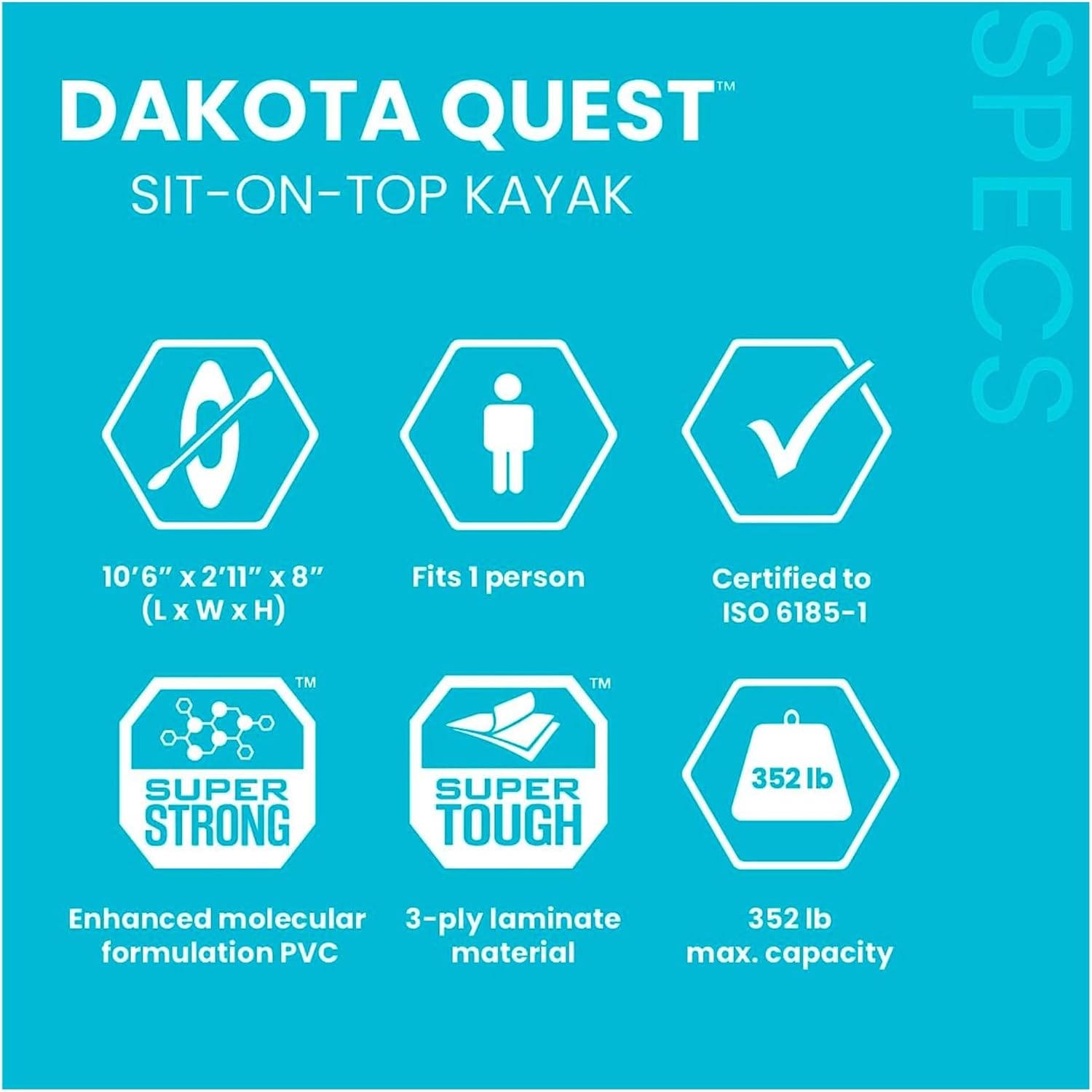 INTEX 68245EP Dakota Quest Sit-On-Top Inflatable Kayak