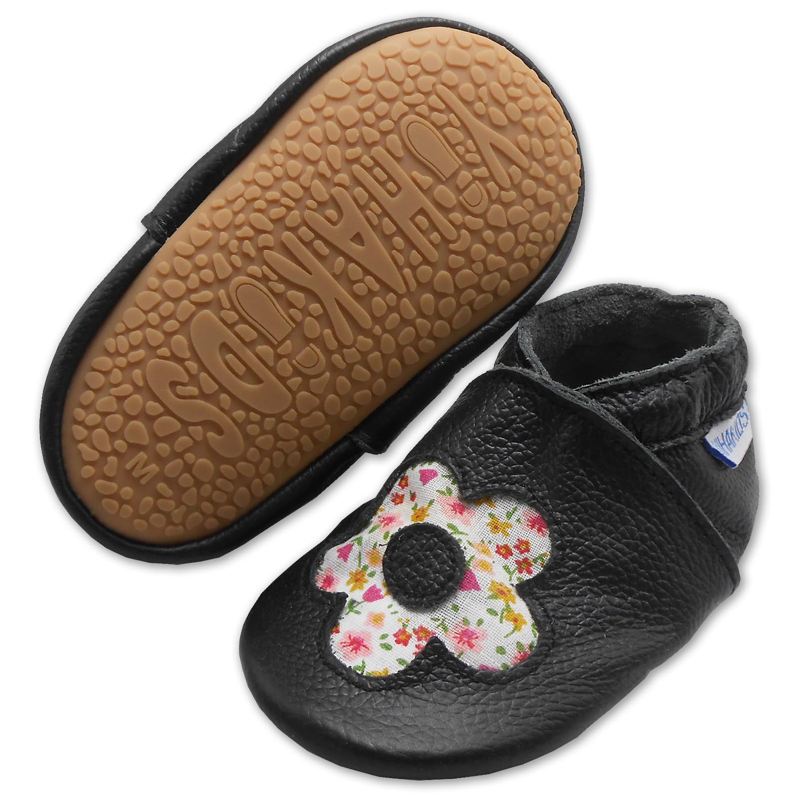 YIHAKIDS Krabbelschuhe Baby Lauflernschuhe Jungen Mädchen Weicher Leder Babyhausschuhe Kleinkind rutschfeste Lederschuhe mit Gummisohle für Baby 6-12 Monate 12-18 Monate 18-24 Monate