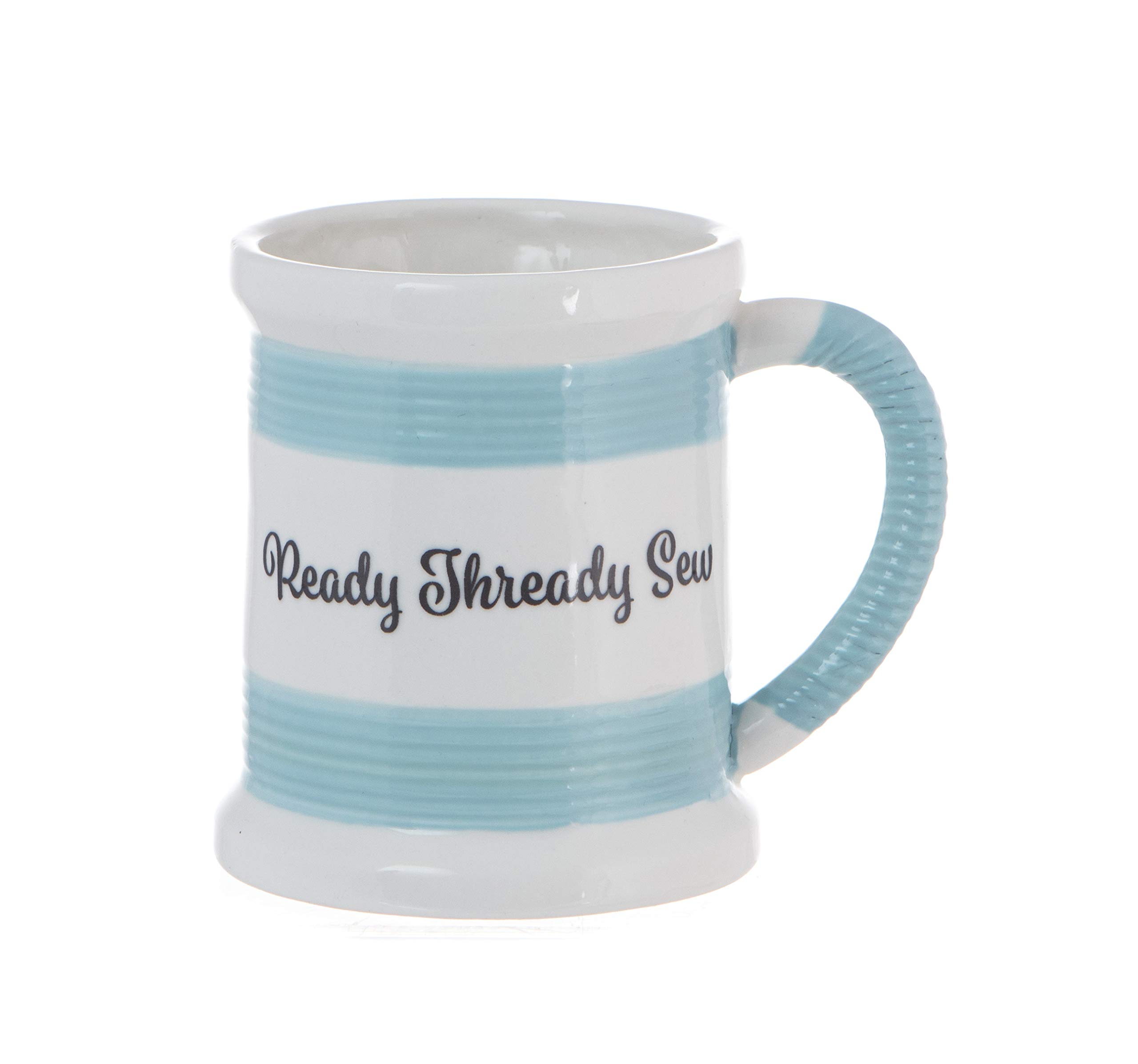 Boxer Gifts Colorful Ready Steady Sew Novelty Mug | Realistic Thread Detail | Funny Sewing Themed Gift For Her
