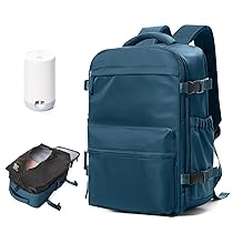 Zaino Sottovuoto Viaggio Con Pompa Zaino Ryanair 40x30x25 Aereo Bagaglio a Mano Borsa da Cabina per Donna Uomo Zaini 14 Pollici Porta PC Casual Impermeabile Daypack Blu