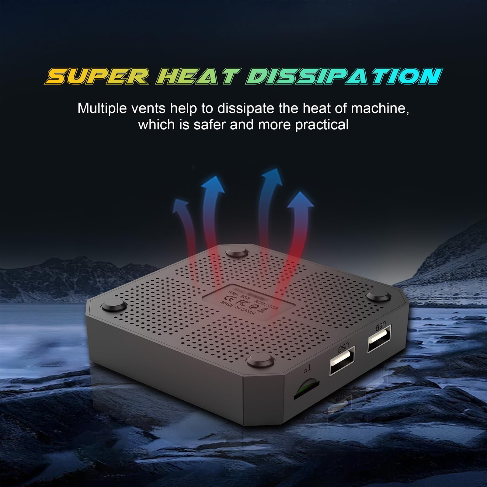 TV Box 8K, Odtwarzacz Multimediów Strumieniowych, 2 GB RAM i 16 GB ROM, Dwuzakresowe Wi-Fi 6 2,4G 5,8G, Pilot Głosowy, USB 3.0, Obsługa Rozszerzenia do 128 (wtyczka UE)