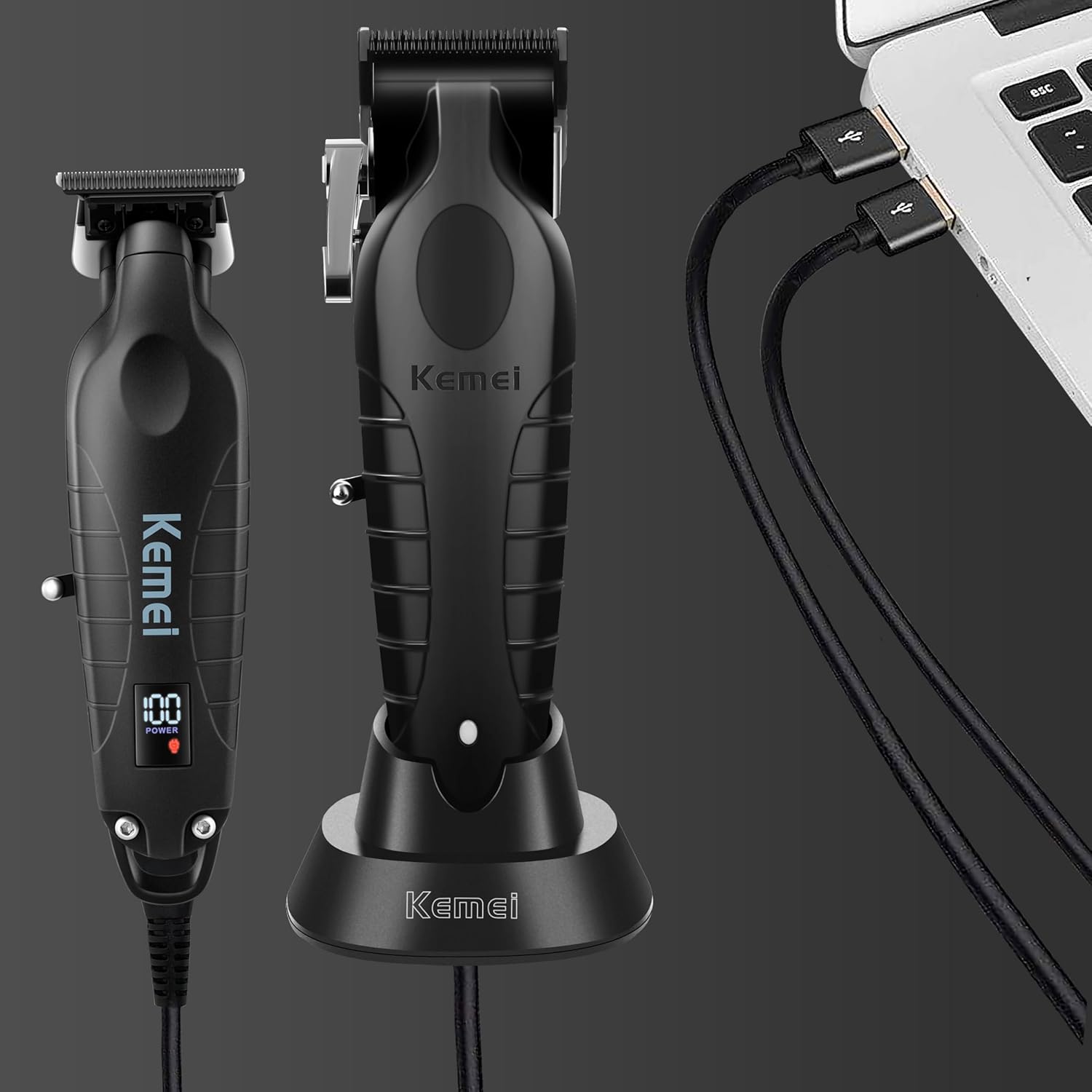 KEMEI Hair Clippers for Men, Professional Clipper and Trimmers Set, Cordless Zero Gap Trimmer for Men with LED Display, 11 Guide Combs - Image 4