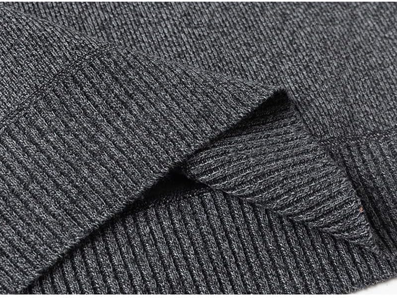 Stand Collar Half Zipper Sweater Pullover Jacket Men's Casual Knit Sweaters Gray