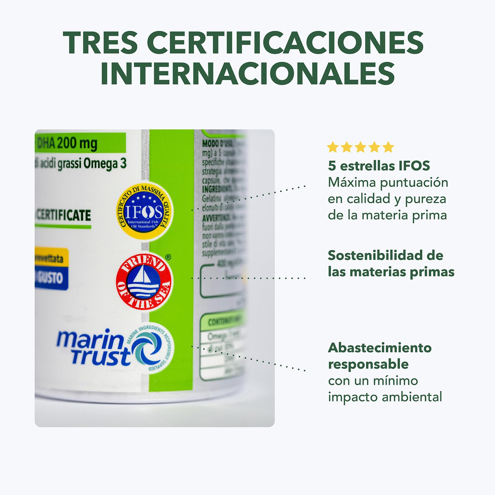 Enervit EnerZona Omega 3RX, Sin Retrogusto, Certificado IFOS, Suplementos de Ácidos Grasos Omega 3 EPA y DHA para Corazón, Vista y Cerebro, Sin Gluten, 270 Cápsulas de 1g