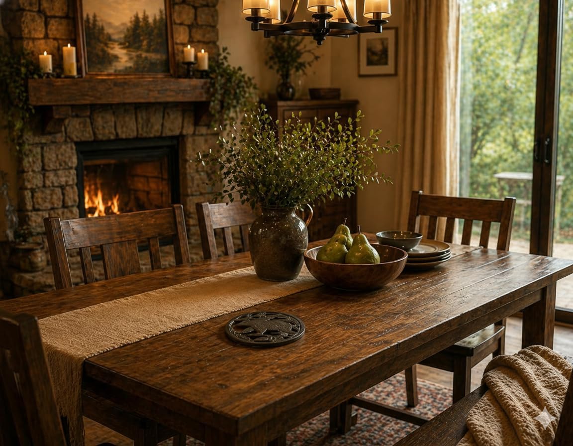 De Leon Collections Rustic Brown Cast Iron Circle Woodland Forest Bear Decorative Kitchen Dining Room Table Trivet