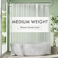 Vista 16 de Amazer Forro de Cortina de Ducha Extra Largo 72 x 84 Pulgadas Forro de Ducha Transparente de Peso Medio PEVA Impermeable Interior Cortinas de Ducha