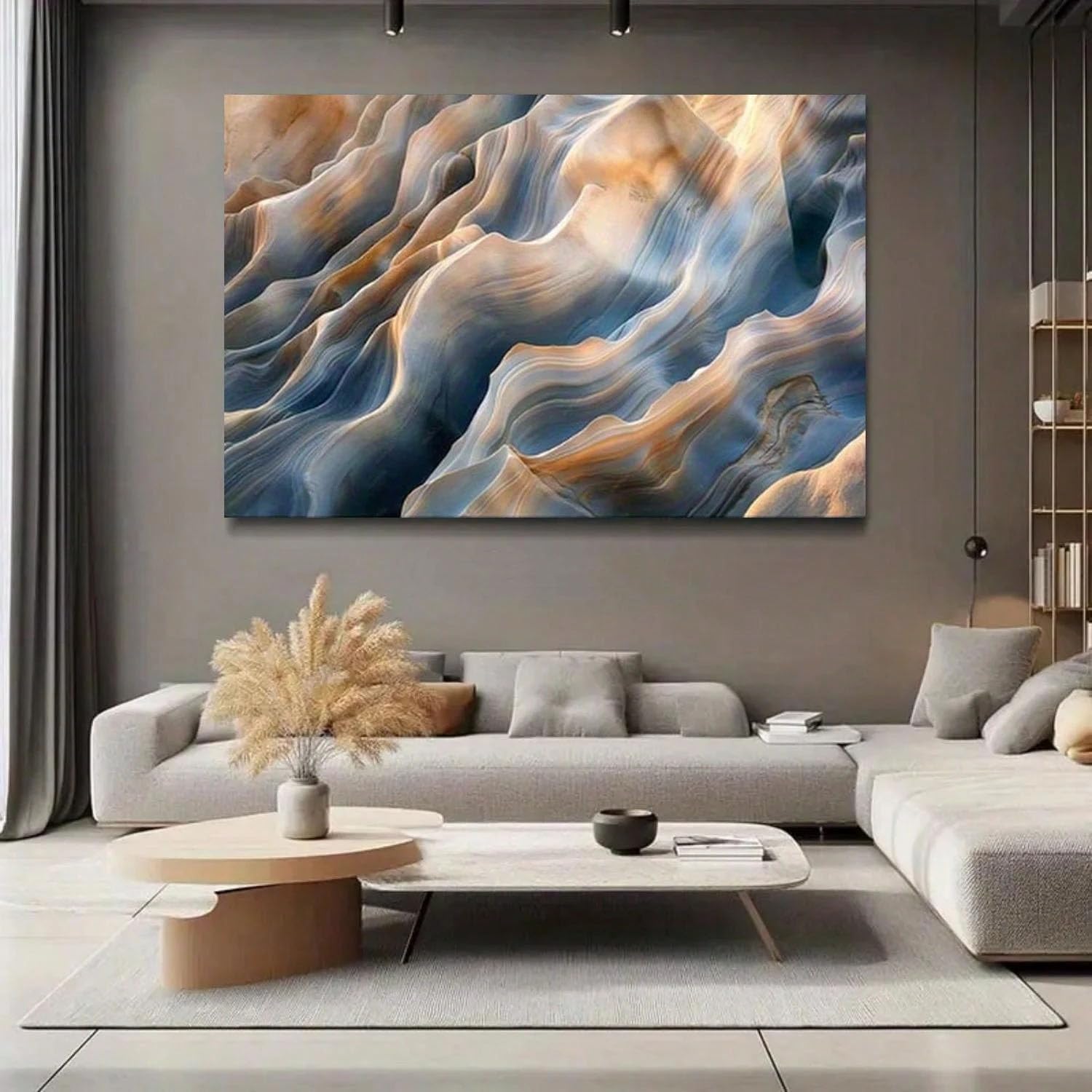 SPXLUCAU Modern Abstract Canvas Wall Art - Elegant Home Decor, Minimalist Living Room, Bedroom, Office Decor(45x90cm/No frame)
