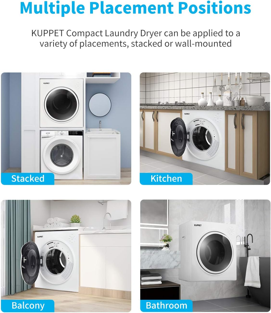 40% Off Discount KUPPET 1300W Compact Laundry Dryer, 11lbs Portable Dryer with Stainless Steel Tub, Control Panel Upside Easy Control for 4 Automatic Drying Mode, Portable Clothes Dryer for Apartments and Home, White Best Deal Product KUPPET 1300W Compact Laundry Dryer, 11lbs Portable Dryer with Stainless Steel Tub, Control Panel Upside Easy Control for 4 Automatic Drying Mode, Portable Clothes Dryer for Apartments and Home, White