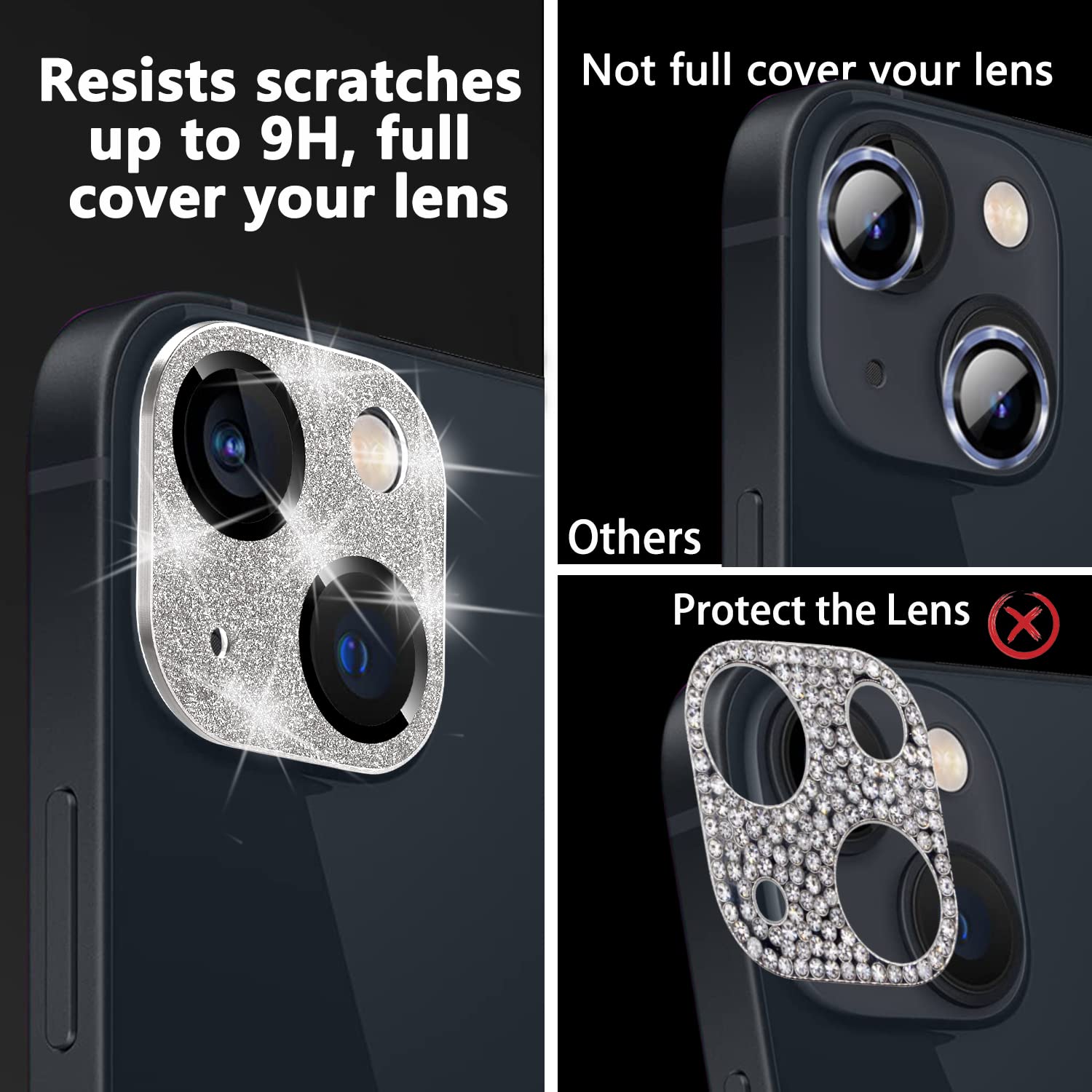 Protection Objectif Pour IPhone 17 Air - Verre Trempé, Ornement Diamants, Anti-rayures Et Facile à Poser - 13