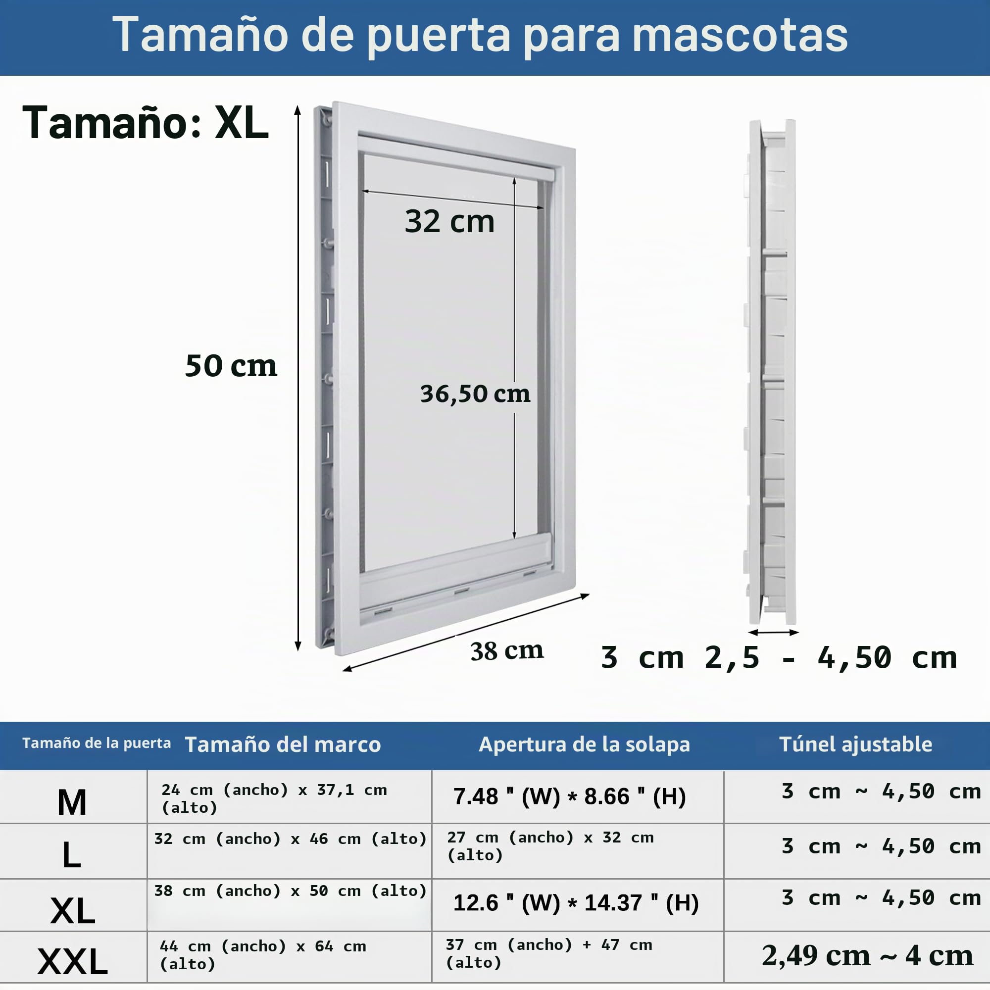 CEESC Puerta para Perros Grande con Solapa magnética Transparente Suave y Panel de Cierre a presión, Puerta de plástico de PVC de Primera Calidad para Mascotas para Perros Grandes (XL, Blanco)
