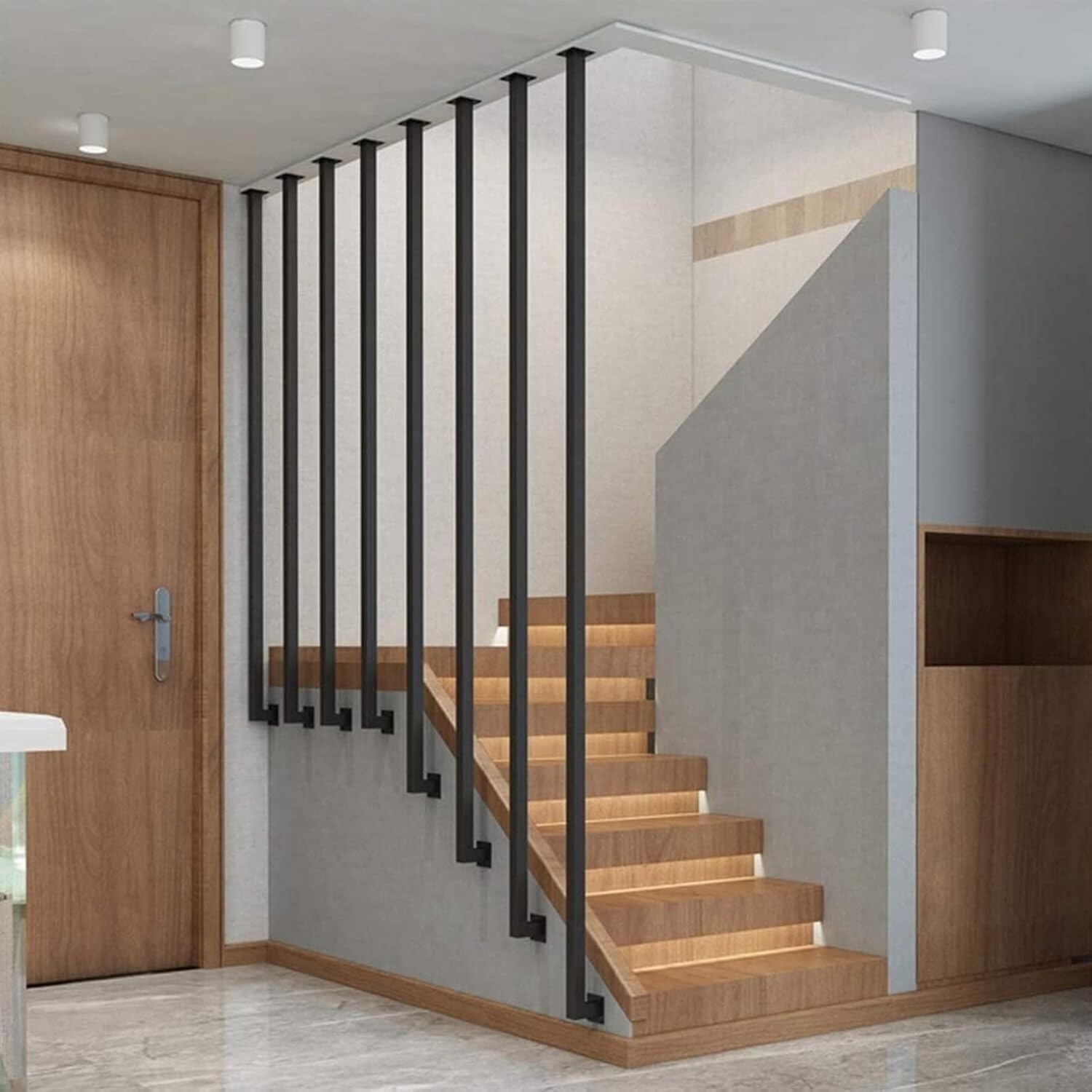 WaiDXn Outdoor Staircase Kit, Suitable For Indoor/outdoor Staircases, Staircase Handrail Support(130Cm(51.2Inch))