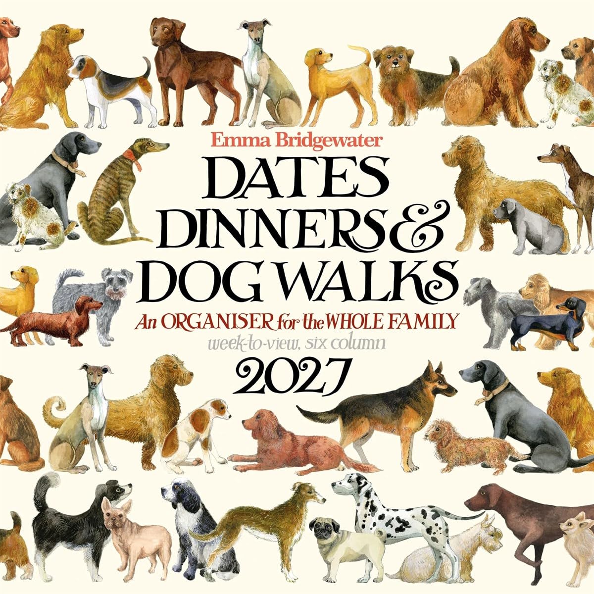 Carousel Worldwide 2027 Emma Bridgewater Dates, Dinners & Dog Walks Wall Planner, Week to View