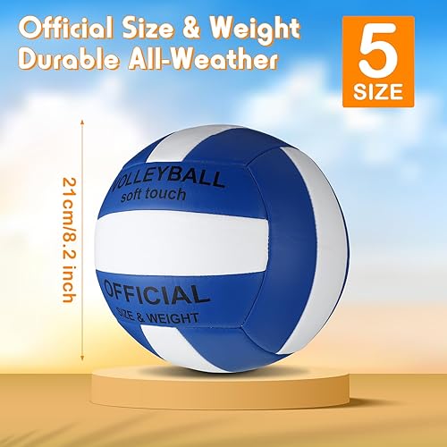 Miniatura 2 de Libima 4 pelotas de voleibol de tamaño oficial 5 con bomba y bolsa de red, suaves e impermeables, para niños, adolescentes, adultos, principiantes,