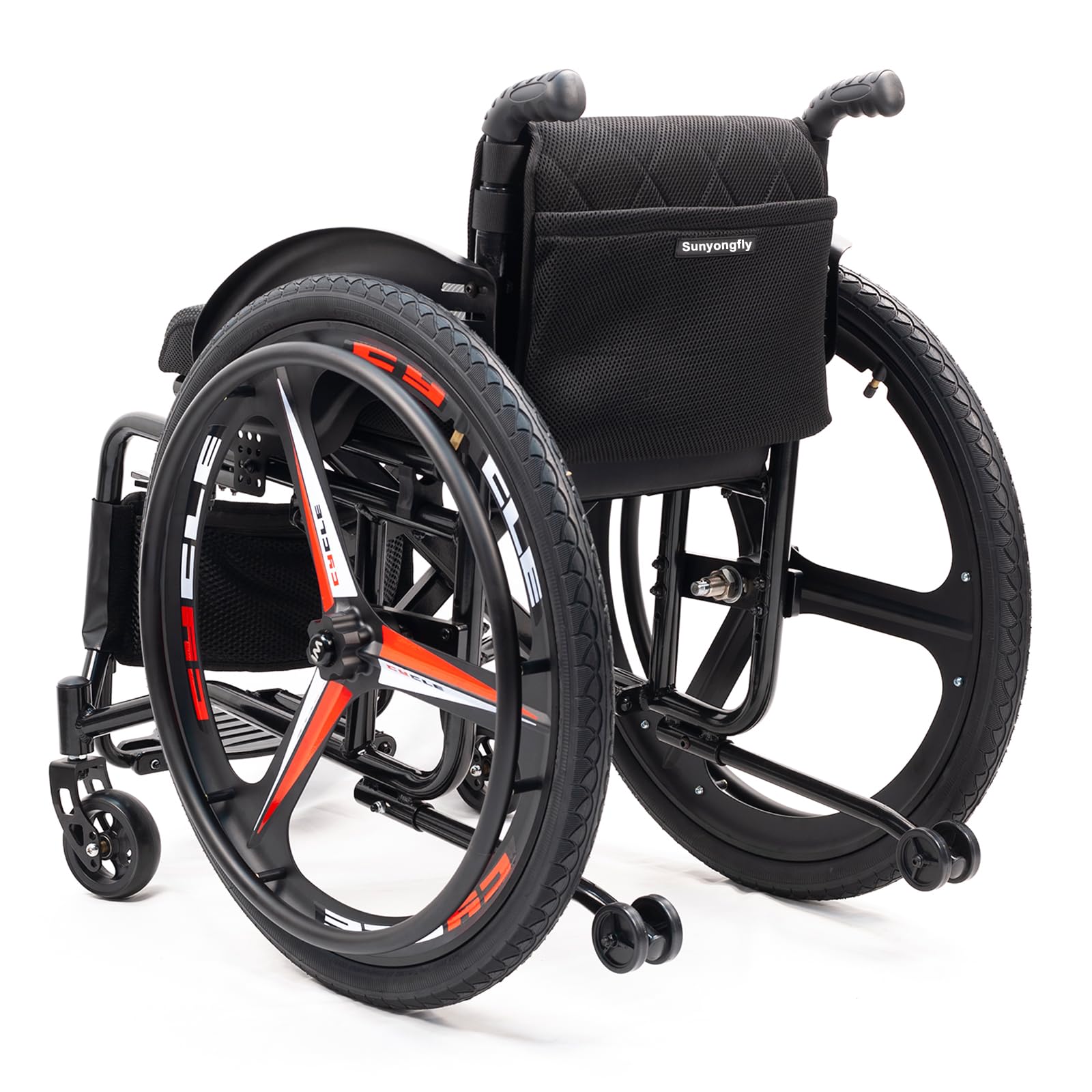 Silla de Ruedas Ligera para Adultos Silla de Ruedas de Aluminio Silla de Ruedas Deportiva Plegable Cómodo Respaldo Acolchado con reposapiés Ajustable y Altura de Asiento(Seat Width 40cm,B)