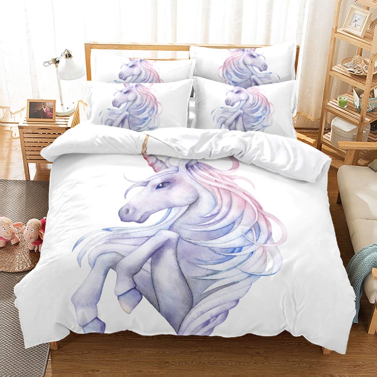 Parure de lit enfant en microfibre douce avec housse de couette et sa taie