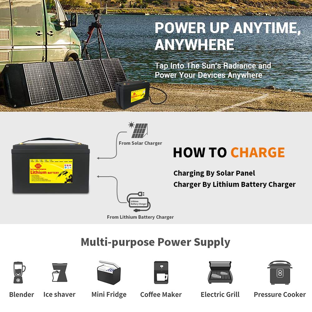 LiFePO4 Battery 12V 100Ah Up to 7000 Deep Cycle Lithium Iron Phosphate