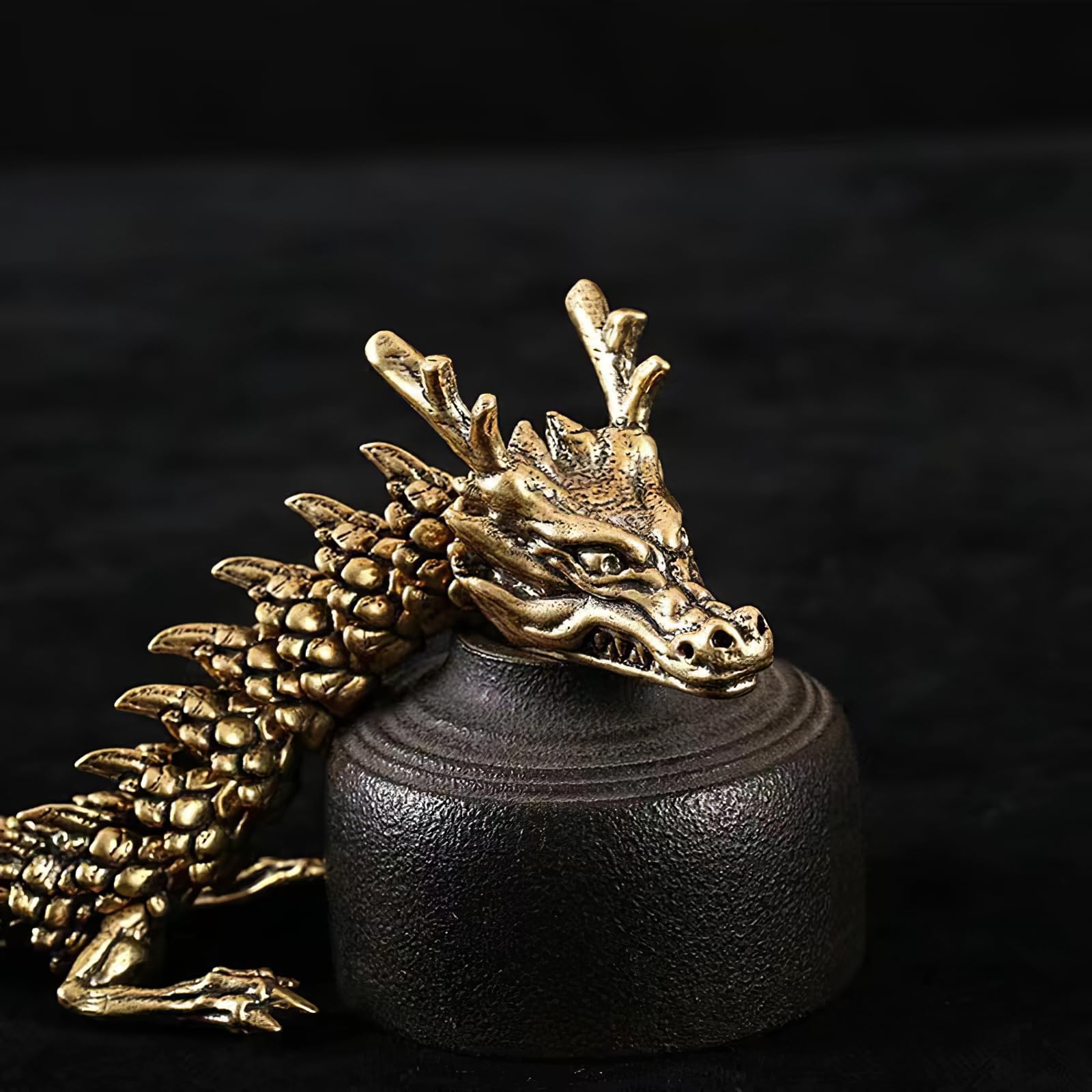 Amazon.co.jp: RYAKOIM 龍の置物 干支 動物 フィギュア 竜 銅製 開運 