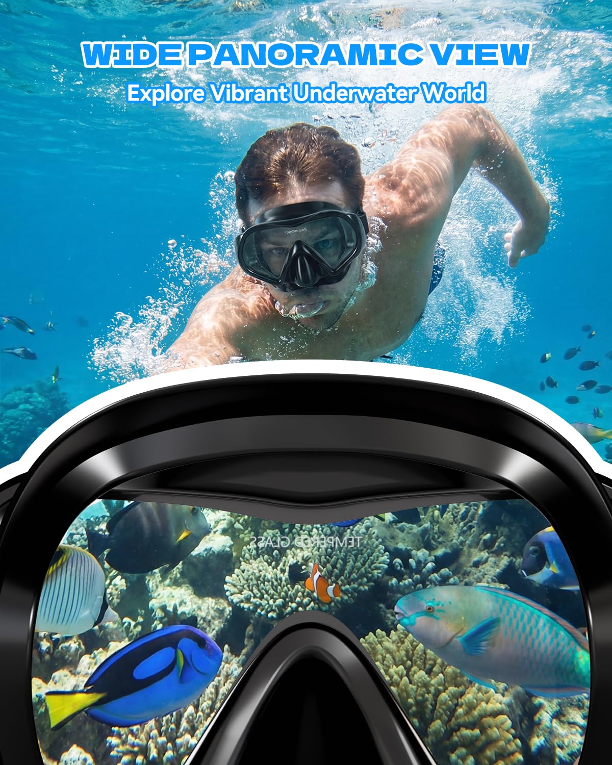 Aegend Paquete de 2 gafas de natación, máscara de buceo para adultos, hombres y mujeres, cubierta de nariz, correa de punto suave