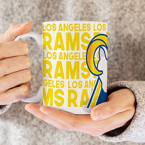 Miniatura 3 de Rico Industries NFL Football - Taza de café de cerámica blanca de 15 onzas para fanáticos de la NFL