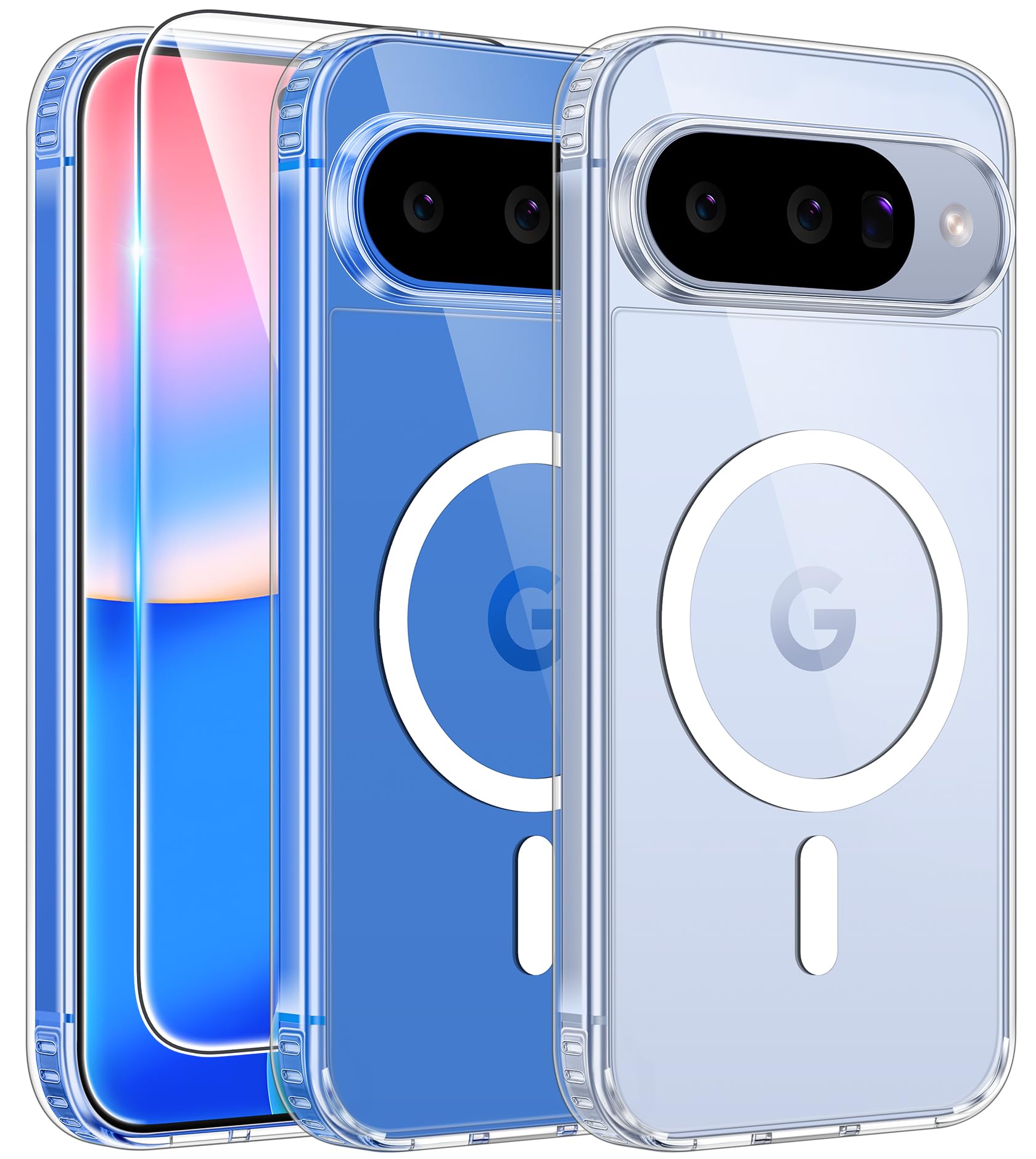 FNTCASE for Google Pixel 10 Case: Pixel 10 Pro Case Google 9/9 Pro Magnetic Clear Slim PhoneCase | Anti-Drop Shockproof Scratch Protective Thin Transparent Crystal Cell Phone Cover(Clear)