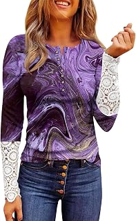 Black Crop Top,Womens Button Down Neck Casual Fashion Slim Fit Elegant Bohemia Print Tops Pullover Lightweight Lace Panel T Shirts Black Crop Top