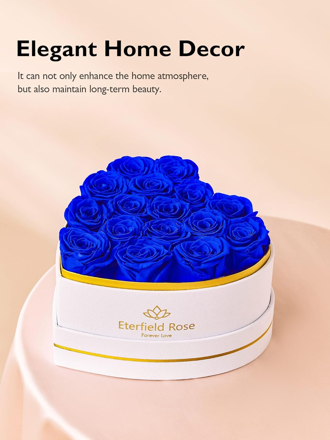 Eterfield 16 Forever Flowers in Heart Shape Box, Preserved Roses That Last a Year Preserved Flowers Birthday Gifts for Her Mom Women Wife Anniversary Valentines Day Mothers Day Christmas, Royal Blue - Image 5