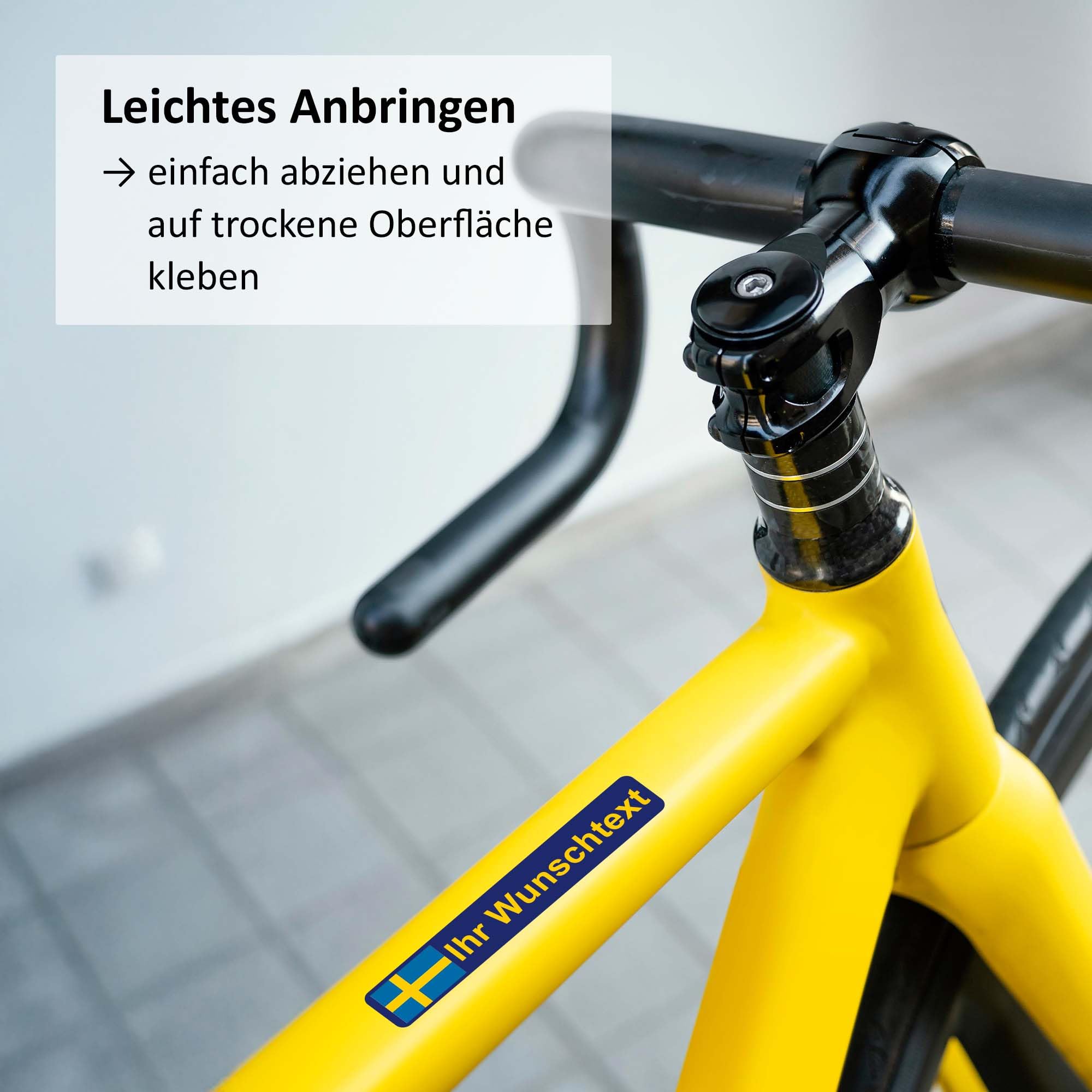 INDIGOS UG - Fahrradaufkleber Rahmen Deutschland - glatt - Fahne Aufkleber selbst gestalten - 13 Flaggen mit Wunschtext personalisiert