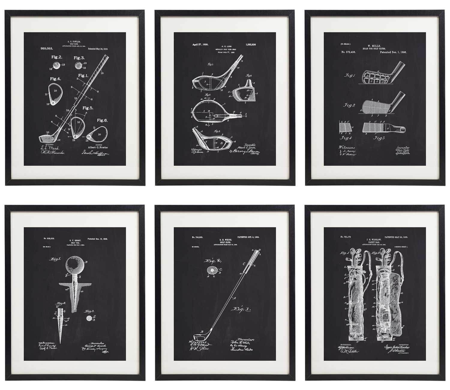 Amazon.co.jp: Idiopixゴルフ特許壁装飾黒板アートプリントのセット6