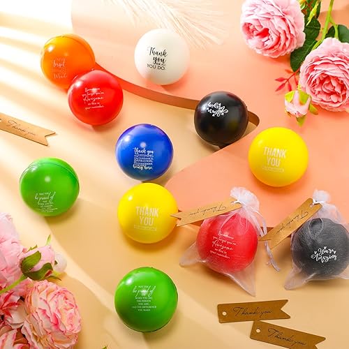 Miniatura 4 de Sratte Juego de 35 bolas motivacionales para el estrés, coloridas bolas inspiradoras para aliviar el estrés para adultos y niños, ejercicio de mano,