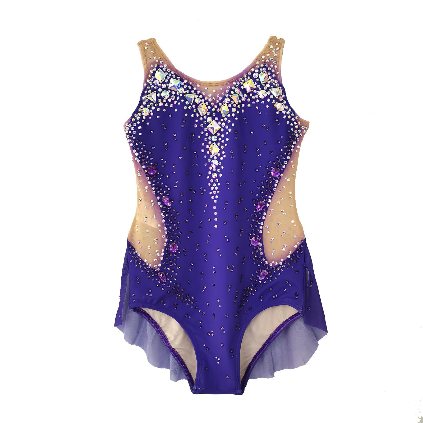 LIUHUO Mallas de gimnasia rítmica, a la moda, cómodas, de malla, color morado, elegantes