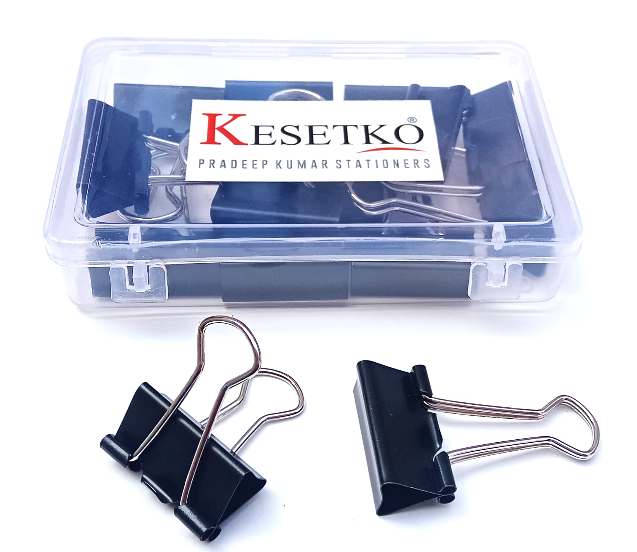 KESETKO Paper Clips, Binder Clips 25mm, Metal Modern Paper Clips, for Holding Loose Papers, (12)
